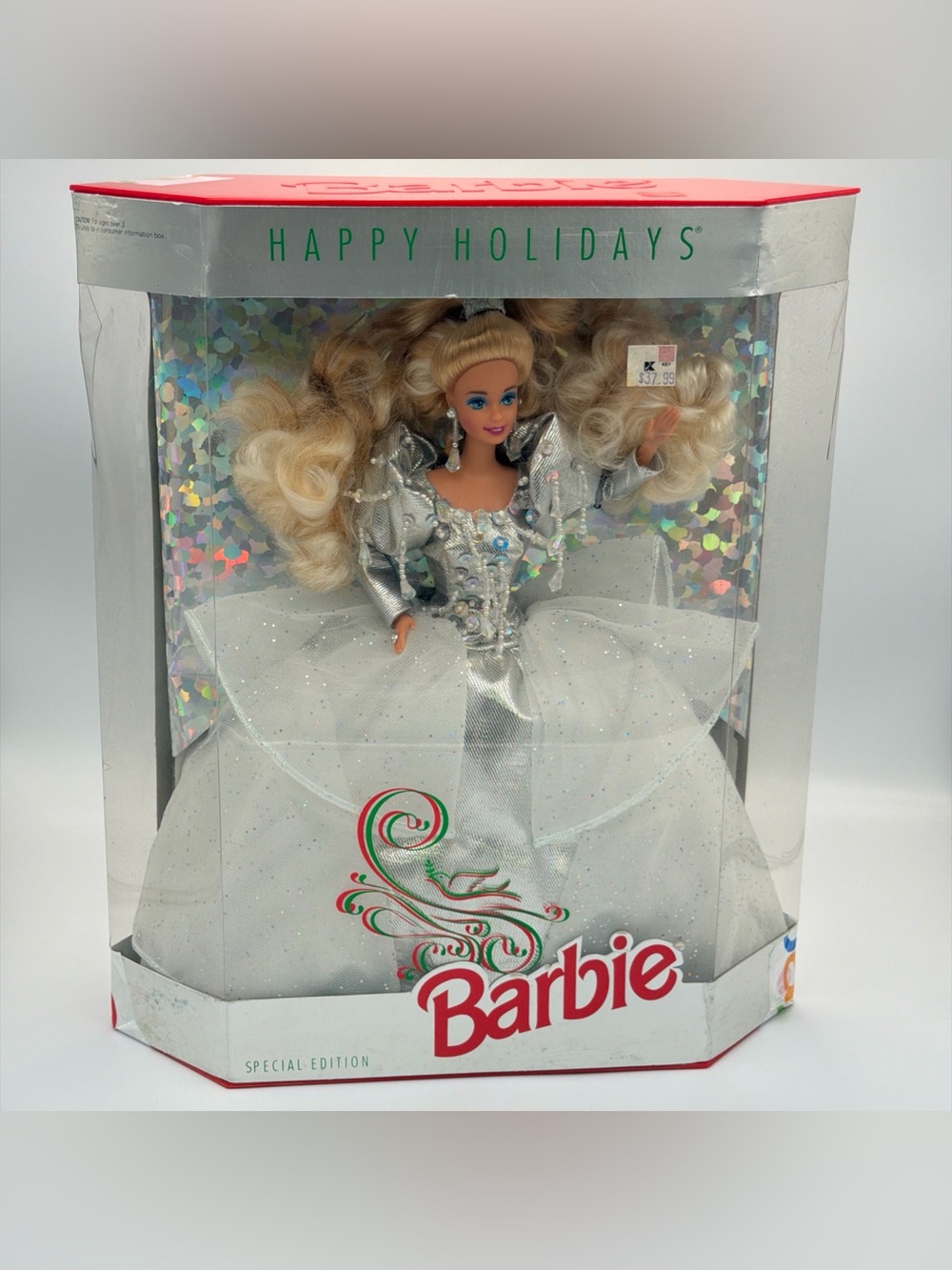 1992 Happy Holidays Special Edition Barbie Doll Blonde Mattel 1429 Damaged Box